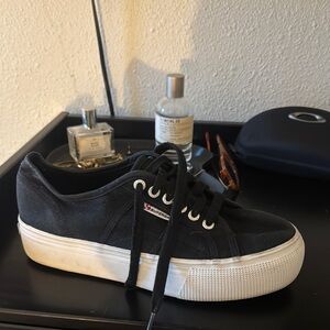 Superga Black Platform Sneakers